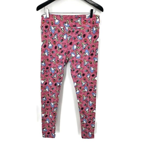 NWOT Lularoe Disney TC Leggings Tall Curvy Plus Alice in Wonderland Flowers - Picture 2 of 5